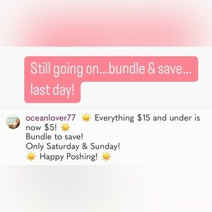 Everything $15 and under is now $5!